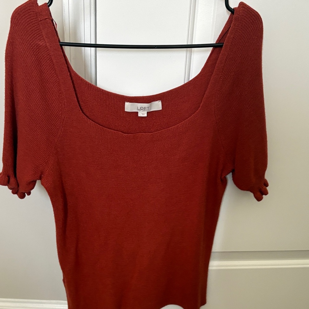 LOFT Terracotta Knit Blouse